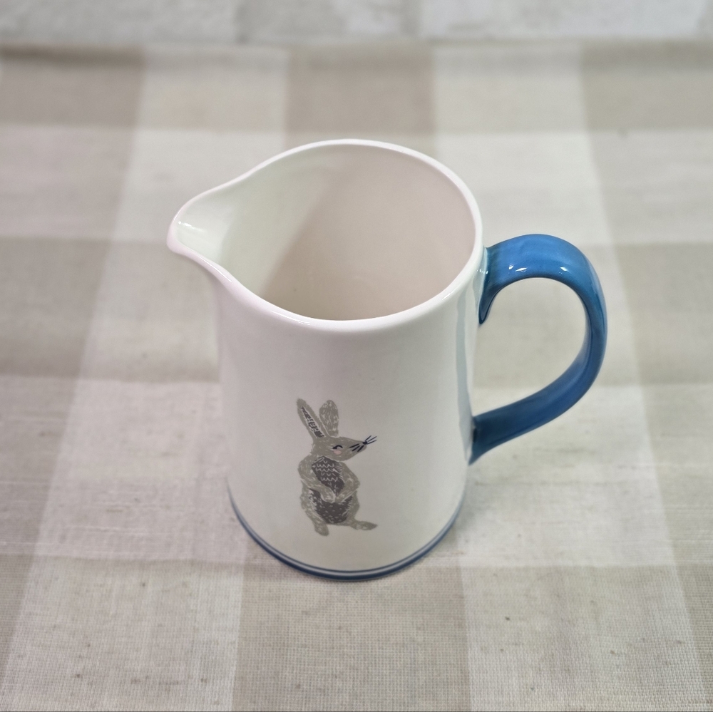 Grace Fine Porcelain Bunny Rabbit Blue Pitcher - Picture 5 of 6